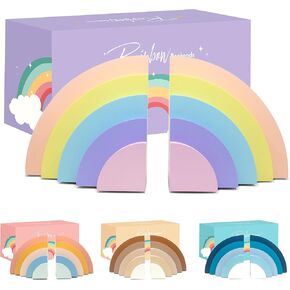 Decorably Rainbow Bookends for Kids - Rainbow Kids Bookends for Kids, Kids Book Ends for Kids Room, Kids Book Ends for Girls Rooms, Kids Bookends for Girls Bookends, Book Ends for Kids Rooms Girl