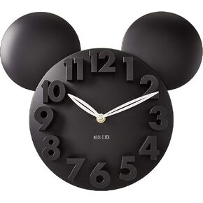 MEIDI CLOCK Mouse Shaped Wall Clock with 3D Numbers and Smiling Head for Home Decor, 12 Inch Black in Saudi Arabia
