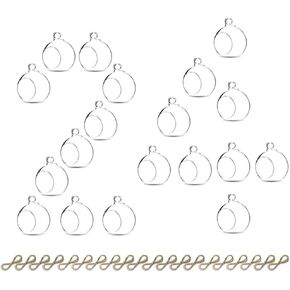 Hanging Glass Tealight Candle Holder, Glasseam 2.36" Clear Tea Light Holders Unity Globes Ball Ornaments Bulk Small Orbs for Tea Lights Wedding Centerpieces Halloween Christmas, 20Pcs+4Gifted in Saudi Arabia
