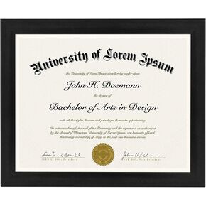 Americanflat 8.5x11 Picture Frame in Black - Use as Diploma Frame or Certificate Frame with Shatter Resistant Glass - Hanging Hardware and Easel Included for Wall and Tabletop Display in Kuwait