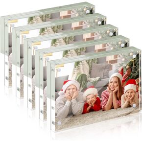 Acrylic Picture Frame 5x7, SYNTRIFIC 5x7 Acrylic Frame 3 Pack Horizontal Magnet Double Sided Picture Frame, Picture Frame, 10+10mm Thickness Clear Magnetic premium Picture Frame Gifts Ideal