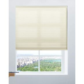 Calyx Interiors Cordless Honeycomb 9/16-Inch Cellular Shade, 18-Inch Width by 48-Inch Height, Light Filtering Cream in Kuwait