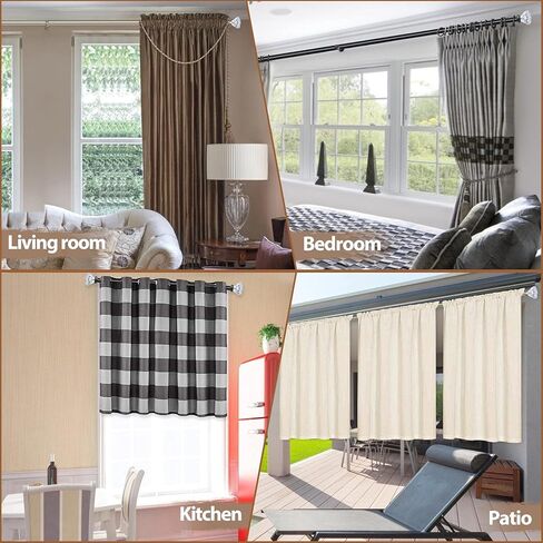 لمسات نهائية مزخرفة من KAMANINA لقضبان الستائر مقاس 3/4 و5/8 بوصة، وقضبان ستائر من الألماس الأكريليك، باللون الأسود، مجموعة من 2، برغي قياسي M6 in Kuwait