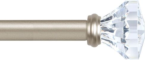 لمسات نهائية مزخرفة من KAMANINA لقضبان الستائر مقاس 3/4 و5/8 بوصة، وقضبان ستائر من الألماس الأكريليك، باللون الأسود، مجموعة من 2، برغي قياسي M6 in Kuwait