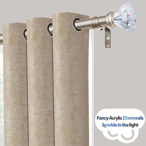 لمسات نهائية مزخرفة من KAMANINA لقضبان الستائر مقاس 3/4 و5/8 بوصة، وقضبان ستائر من الألماس الأكريليك، باللون الأسود، مجموعة من 2، برغي قياسي M6 in Kuwait