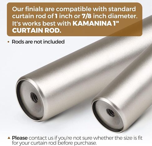 لمسات نهائية مزخرفة من KAMANINA لقضبان الستائر مقاس 3/4 و5/8 بوصة، وقضبان ستائر من الألماس الأكريليك، باللون الأسود، مجموعة من 2، برغي قياسي M6 in Kuwait