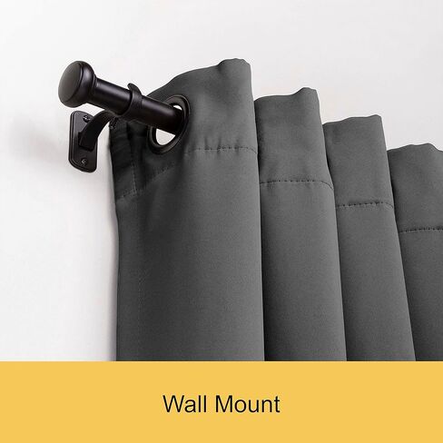 Kenney KN90001 Weaver Cap End قضيب ستارة مقاوم للصدأ للاستخدام الداخلي/الخارجي، طول قابل للتعديل 72-144 بوصة، لمسة نهائية سوداء، أنبوب فولاذي بقطر 1 بوصة in Saudi Arabia