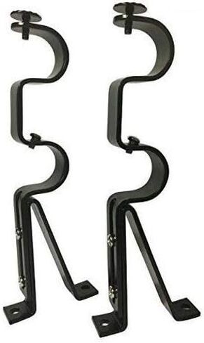 TEJATAN - دعامات قضبان ستائر مزدوجة - قطر 1 بوصة، فضي (مجموعة من 2) (يمكن أن تُعرف أيضًا باسم - مجموعة دعامات قضيب ستائر مزدوجة للستائر/دعامة قابلة للتعديل لقضيب الستارة المزدوج) in Kuwait