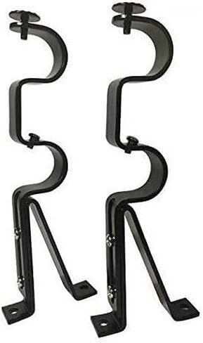 TEJATAN - دعامات قضبان ستائر مزدوجة - قطر 1 بوصة، فضي (مجموعة من 2) (يمكن أن تُعرف أيضًا باسم - مجموعة دعامات قضيب ستائر مزدوجة للستائر/دعامة قابلة للتعديل لقضيب الستارة المزدوج) in Kuwait