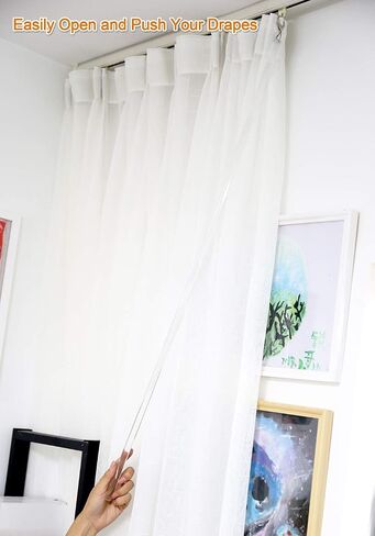 2 Pack 36 Inch Universal Drapery Pull Rod Invisible Clear Curtain Wand for Easier Opening and Back (Acrylic, 36") in Saudi Arabia