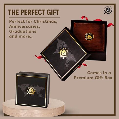 Antiqula 5 inch Steampunk Sundial Compass – Top Grade Clear Vision Handcrafted Brass Compass in Rosewood Box with Chart for Hikers to Dial The Correct Solar Time, Perfect Vintage Gifts for Him in Kuwait