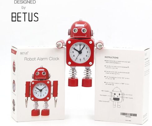 Betus Digital Travel Alarm Bedside Clock- Auto Dimmable Backlight for Distraction-Free Sleep - Silent and Compact Design - Heartbeat Animation Temperature and Snooze Function in Saudi Arabia