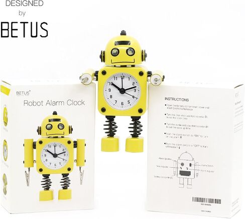 Betus Digital Travel Alarm Bedside Clock- Auto Dimmable Backlight for Distraction-Free Sleep - Silent and Compact Design - Heartbeat Animation Temperature and Snooze Function in Kuwait