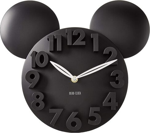 ساعة حائط بمفهوم ميكي ماوس من MEIDI CLOCK - أرقام ثلاثية الأبعاد، حركة كوارتز صامتة، 12 بوصة أسود على أحمر in Saudi Arabia