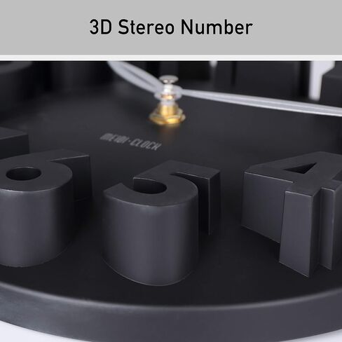 ساعة حائط بمفهوم ميكي ماوس من MEIDI CLOCK - أرقام ثلاثية الأبعاد، حركة كوارتز صامتة، 12 بوصة أسود على أحمر in Saudi Arabia