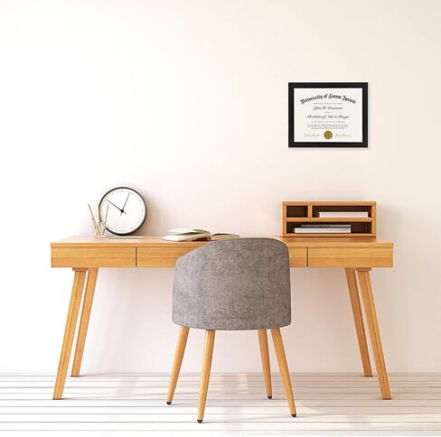 إطار صورة Americanflat مقاس 8.5 × 11 باللون الأسود - يُستخدم كإطار دبلوم أو إطار شهادة مع زجاج مقاوم للكسر - أدوات تعليق وحامل متضمنين لعرض الحائط والطاولة in Kuwait