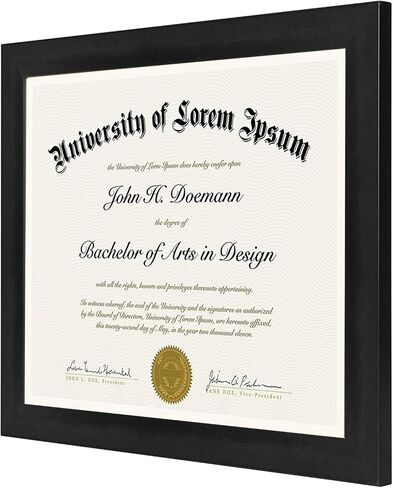 إطار صورة Americanflat مقاس 8.5 × 11 باللون الأسود - يُستخدم كإطار دبلوم أو إطار شهادة مع زجاج مقاوم للكسر - أدوات تعليق وحامل متضمنين لعرض الحائط والطاولة in Kuwait