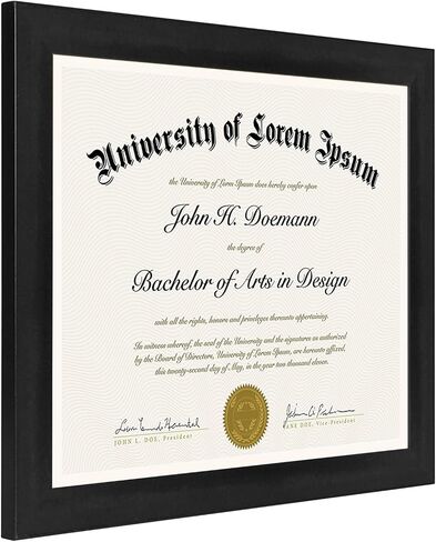 إطار صورة Americanflat مقاس 8.5 × 11 باللون الأسود - يُستخدم كإطار دبلوم أو إطار شهادة مع زجاج مقاوم للكسر - أدوات تعليق وحامل متضمنين لعرض الحائط والطاولة in Kuwait