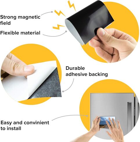 Magnetic Sheets with Adhesive Backing - 5 PCs Each 8" x 10" - Flexible Magnetic Paper with Strong Self Adhesive - Sticky Magnet Sheets for Photo and Picture Magnets, Stickers and Other Craft Magnets in Kuwait