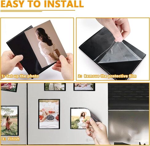 Mingting Magnetic Picture Frame, Holds 4x6 Inches Pictures, Reusable Black Magnet Fridge Photo Sleeves for Refrigerator, Locker,Office Cabinet in Saudi Arabia