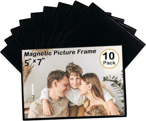 Mingting Magnetic Picture Frame, Holds 4x6 Inches Pictures, Reusable Black Magnet Fridge Photo Sleeves for Refrigerator, Locker,Office Cabinet in Saudi Arabia