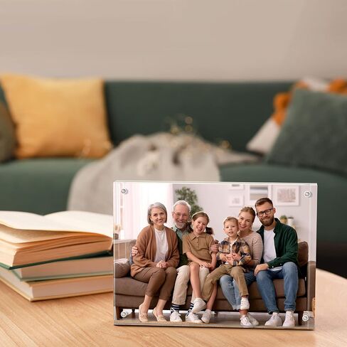 إطار صورة أكريليك مقاس 5 × 7، إطار أكريليك 5 × 7 متناغم مكون من 5 قطع إطار صورة مغناطيسي أفقي مزدوج الجوانب، عرض إطار صورة أكريليك قائم بذاته لسطح المكتب، إطار صورة، سمك 10+10 مم، إطار صورة مغناطيسي ممتاز هدايا مثالية in Kuwait