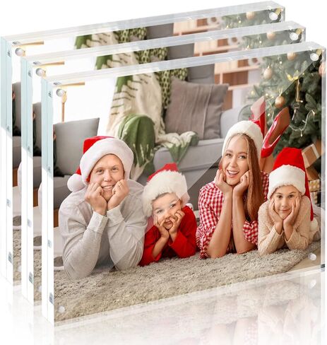 إطار صورة أكريليك مقاس 5 × 7، إطار أكريليك 5 × 7 متناغم مكون من 5 قطع إطار صورة مغناطيسي أفقي مزدوج الجوانب، عرض إطار صورة أكريليك قائم بذاته لسطح المكتب، إطار صورة، سمك 10+10 مم، إطار صورة مغناطيسي ممتاز هدايا مثالية in Kuwait