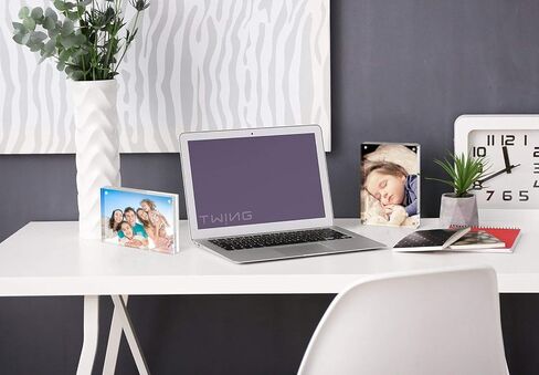 إطار صورة أكريليك، TWING مقاس 5 × 7 بوصة، 5 عبوات من إطار صور أكريليك مغناطيسي أفقي مزدوج الجوانب مع قماش من الألياف الدقيقة، إطار صورة شفاف بسمك 12 + 12 مم هدية مثالية لعرض سطح المكتب in Kuwait