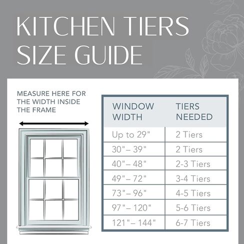 Elrene Home Fashions Tucker Solid Button Tier Window Curtains for Kitchen or Bathroom, 30 Inches by 36 Inches, White, Set of 2 in Kuwait