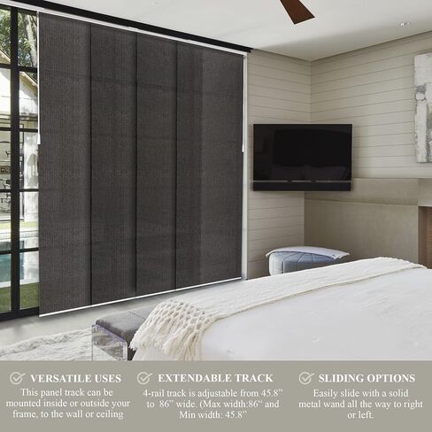 CHICOLOGY Room Divider , Vertical Blinds , Door Blinds ,Blinds for Sliding Glass Doors , Temporary Wall , Closet Curtain , Room Door, Ballroom Grey (Light Filtering) W:46-86 x H:Up-to 96 inches in Saudi Arabia