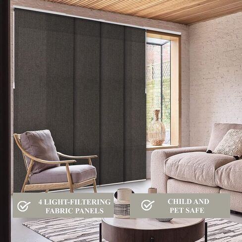CHICOLOGY Room Divider , Vertical Blinds , Door Blinds ,Blinds for Sliding Glass Doors , Temporary Wall , Closet Curtain , Room Door, Ballroom Grey (Light Filtering) W:46-86 x H:Up-to 96 inches in Saudi Arabia