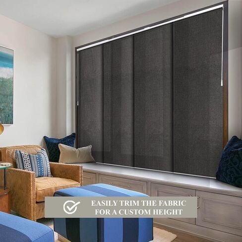 CHICOLOGY Room Divider , Vertical Blinds , Door Blinds ,Blinds for Sliding Glass Doors , Temporary Wall , Closet Curtain , Room Door, Ballroom Grey (Light Filtering) W:46-86 x H:Up-to 96 inches in Saudi Arabia
