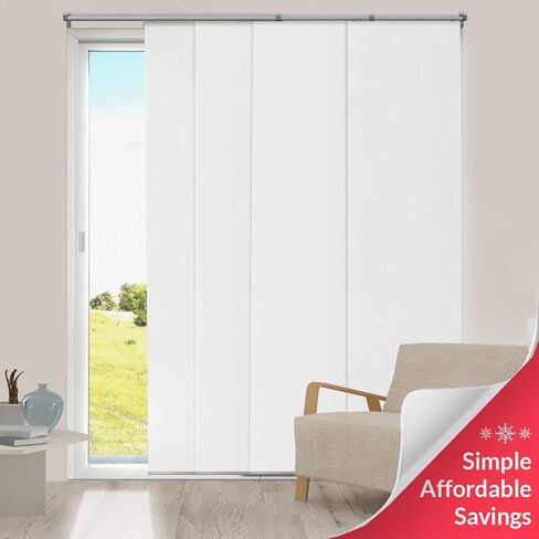 CHICOLOGY Blinds for Sliding Glass Doors , Temporary Wall , Closet Curtain , Room Door, Room Divider , Vertical Blinds , Door Blinds ,Movie Night Silver (Blackout) W:46-86 x H:Up-to 96 inches in Saudi Arabia