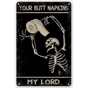 Funny Metal Retro Skeleton Decorate Tin Signs Wall Art Perfect For Home Washroom Bathroom Decoration 8x12 Inch in Kuwait