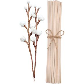 100pcs Black Reed Diffuser Sticks add 2 Pcs Sola Flowers 10 Inch Fiber Reed Diffuser Refill Aromatherapy Sticks Replacements Stick for Home in Kuwait