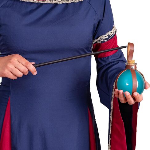 زجاجة Skeleteen Dark Magic Potion - حامل زجاجي بني مع سدادة من الفلين وحزام من الجلد الصناعي مع حلقة حافظة in Kuwait