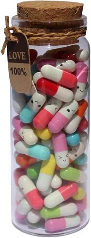 Infmetry Cute Capsules in a Glass Bottle Lovely Notes Couples Gifts for Him Her Boyfriend Girlfriend Mom Birthday Anniversary Valentines Mothers Day Gifts (Mixed Color 90pcs) in Kuwait