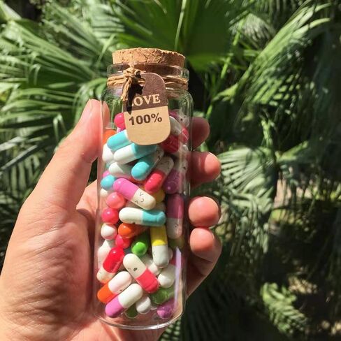 Infmetry Cute Capsules in a Glass Bottle Lovely Notes Couples Gifts for Him Her Boyfriend Girlfriend Mom Birthday Anniversary Valentines Mothers Day Gifts (Mixed Color 90pcs) in Kuwait