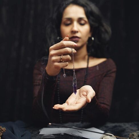 PLIGREAT 3 Pcs Bronze Metal Pendulum Dowsing Pendulum Necklace Spiritual Point Pendulum for Divination Quartz Wicca Balancing Fate Quiz Pendulum Divination Tool Detachable in Saudi Arabia