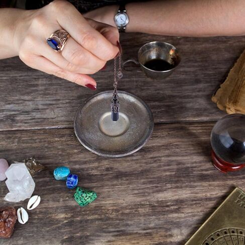 PLIGREAT 3 Pcs Bronze Metal Pendulum Dowsing Pendulum Necklace Spiritual Point Pendulum for Divination Quartz Wicca Balancing Fate Quiz Pendulum Divination Tool Detachable in Saudi Arabia