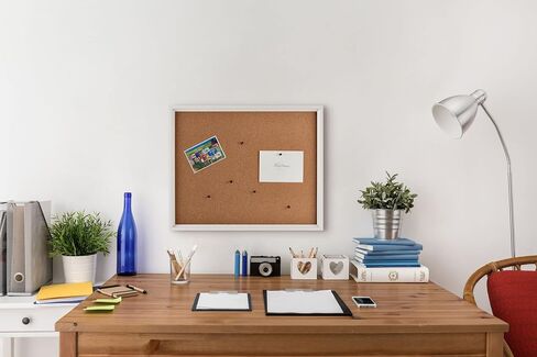 لوحة الفلين من Towle Living مع 5 دبابيس دفع للمكتب المنزلي، وغرفة النوم، وغرفة النوم، والمطبخ، والفصل الدراسي، 21 × 17 بوصة، أبيض in Kuwait