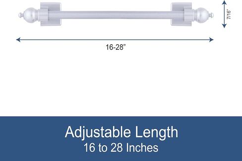 Kenney 40343 Silver 7/16" Multi-Use Adjustable Petite Cafe Magnetic Rod, 16-28", Satin, 1 in Saudi Arabia