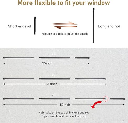 Black Curtain Rods for Windows 66 to 120" - 5/8 Inch Heavy Duty Curtain Rod Set - Rustic Blackout Drapery Rods with Brackets - Extra Long 137inch - Matte in Kuwait