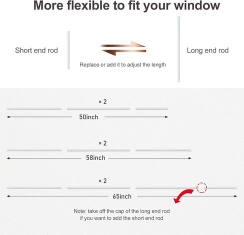 Black Curtain Rods for Windows 66 to 120" - 5/8 Inch Heavy Duty Curtain Rod Set - Rustic Blackout Drapery Rods with Brackets - Extra Long 137inch - Matte in Kuwait