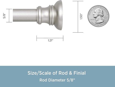 Kenney KN726 Nicholas Twist & Fit No Tools Easy to Install Decorative Tension Curtain Rod, 48-84" Adjustable Length, Brushed Nickel Finish, 5/8" Diameter Steel Tube in Saudi Arabia