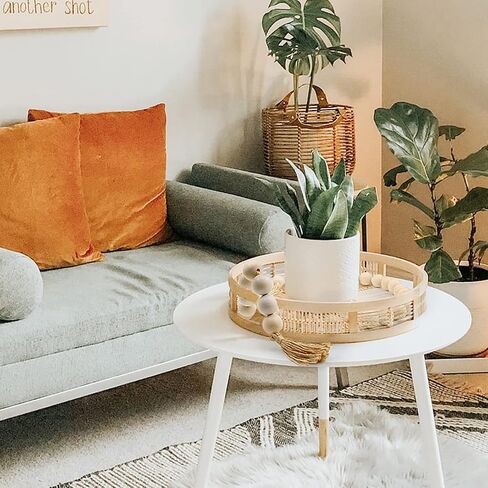 AceList 70" Long Large Wood Bead Garland with 1.6" Diameter Wooden Beads Tassel for Rustic Farmhouse Decor, Prayer Decorative Beads for Tiered Tray Coffee Table, Mantel Garland for Boho Decor(White) in Kuwait