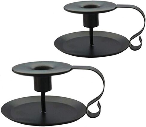 Taper Candle Holders, 2 Count Candlestick Holders, Black Candle Sticks Holder Decor for Thanksgiving Christmas in Saudi Arabia
