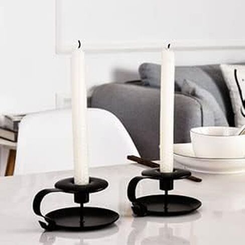 Taper Candle Holders, 2 Count Candlestick Holders, Black Candle Sticks Holder Decor for Thanksgiving Christmas in Saudi Arabia