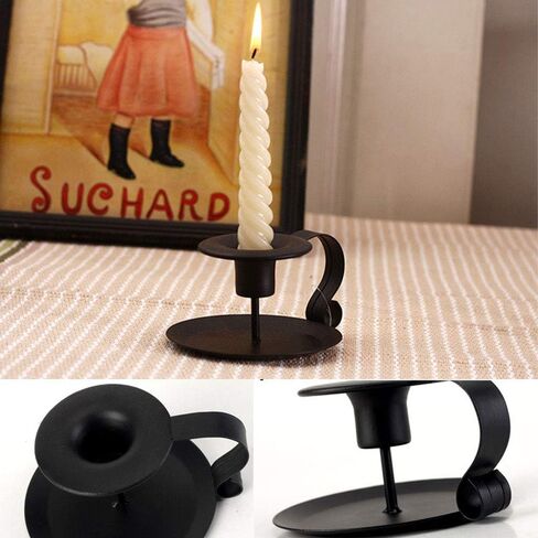 Taper Candle Holders, 2 Count Candlestick Holders, Black Candle Sticks Holder Decor for Thanksgiving Christmas in Saudi Arabia