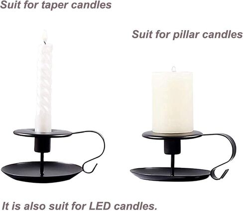 Taper Candle Holders, 2 Count Candlestick Holders, Black Candle Sticks Holder Decor for Thanksgiving Christmas in Saudi Arabia